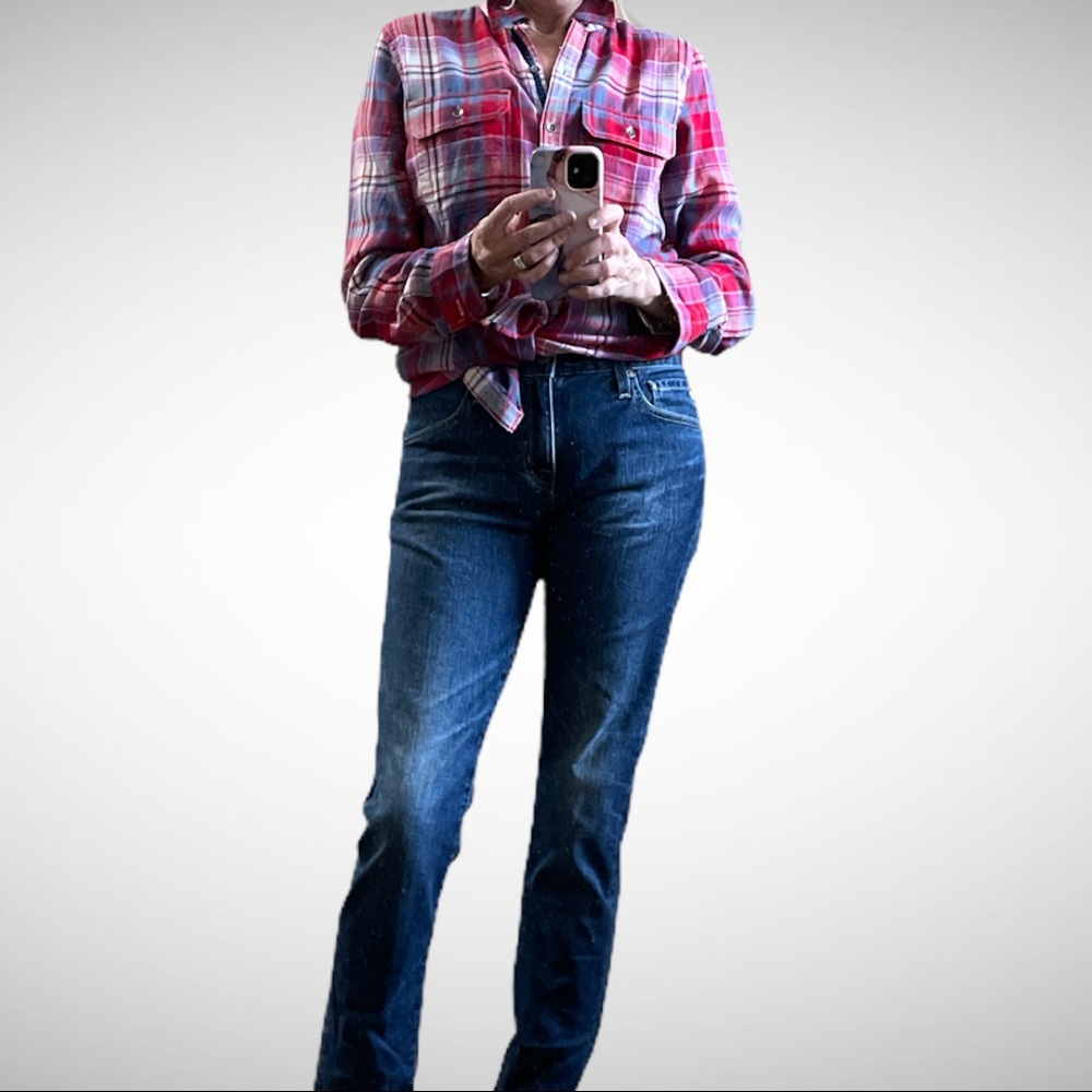 Chaps Soft Cotton Plaid Shirt S